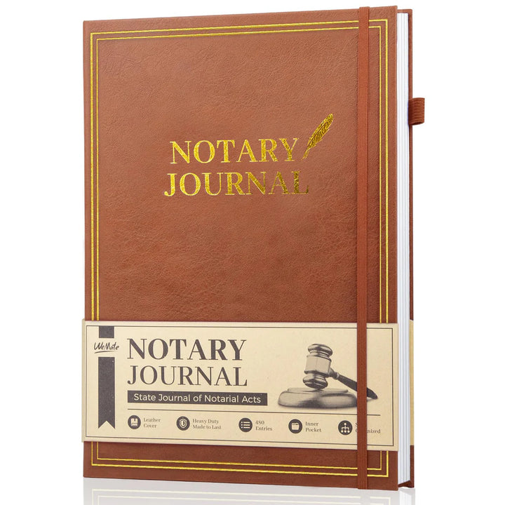 12"x8.5" Notary Journal Log Book with 480 Record Entries, 160 Numbered Pages - OneBag