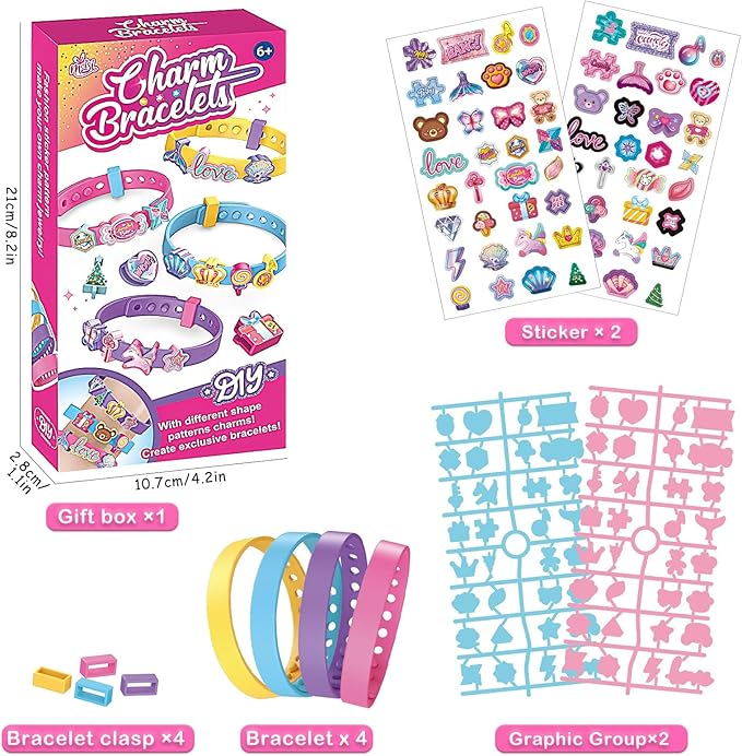 FGZU DIY Bracelet Making Kit for Girls, Arts and Crafts for Kids, Friendship Bracelet Making Kit, Girls Birthday Presents - OneBag