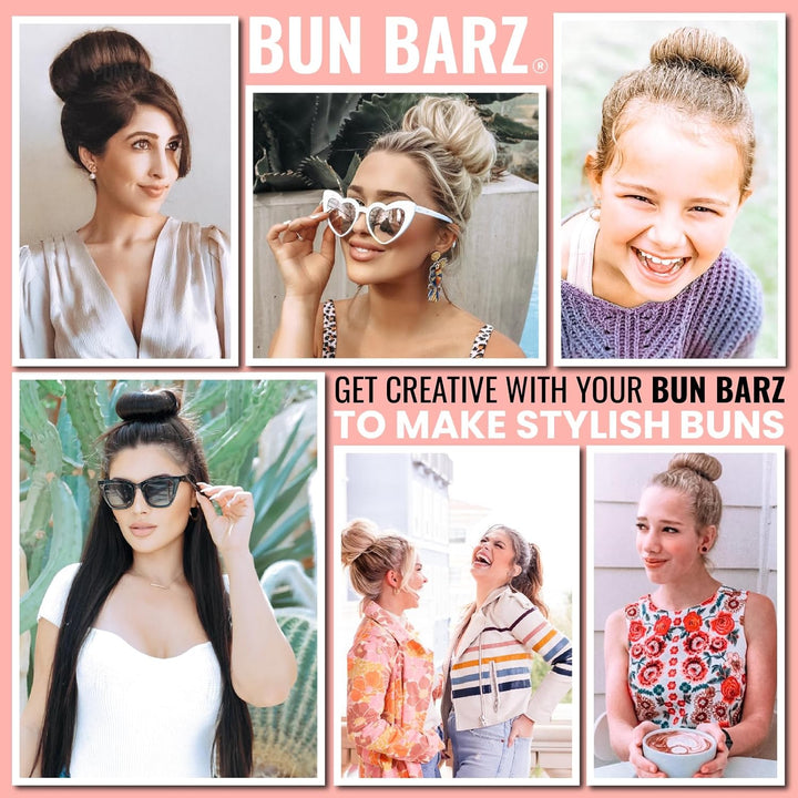 2 Pcs Ponytail Holder Bun Barz, Donut Bun Maker for Easy Hair Styling - OneBag