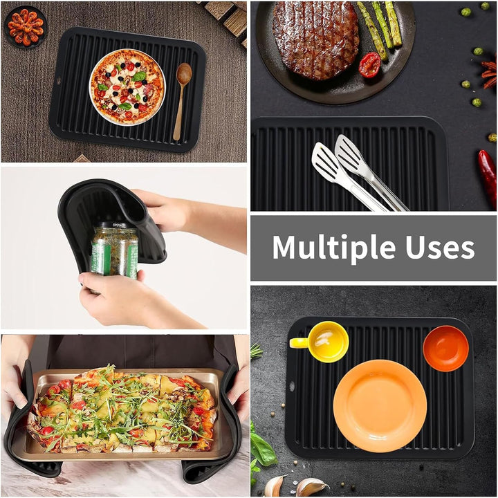 3 Pcs BPA-Free Silicone Kitchen Mat - OneBag
