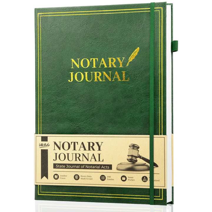 12"x8.5" Notary Journal Log Book with 480 Record Entries, 160 Numbered Pages - OneBag