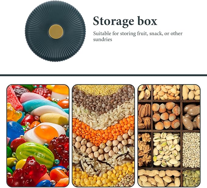 Divided Serving Tray with Lid, Dry Fruit Platter Tray, 3 Compartments Round Food Storage - OneBag