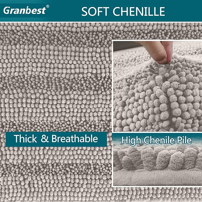 50x80cm Absorbent and Machine Washable bathroom Mat, Soft Plush Bath Rug, Bathroom Accessory - OneBag