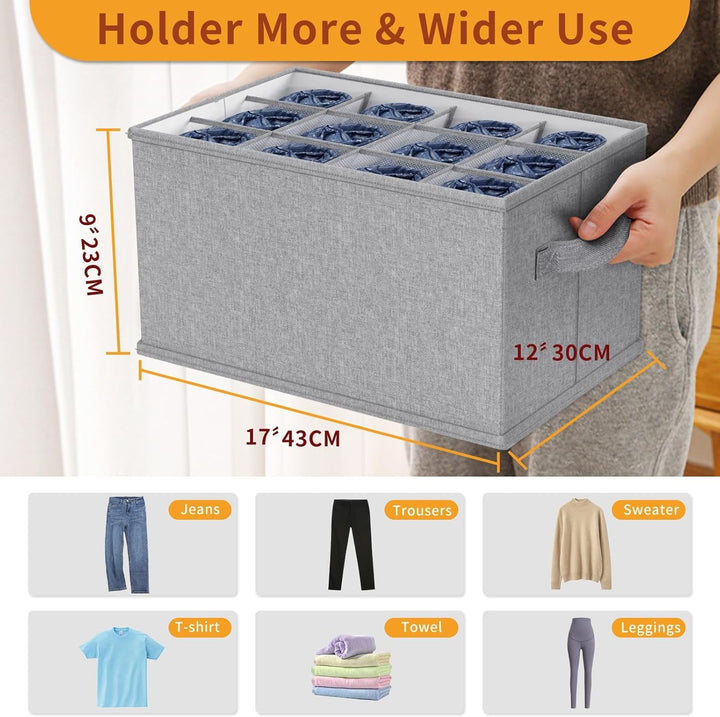 1 Pcs Wardrobe Pants Closet Storage Organiser, 12 Pocket Foldable Organizer - OneBag