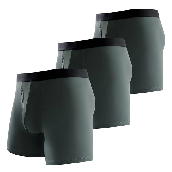 3-Pack Men's Underwear Trunks Athletic Boxer Size M Dark Grey