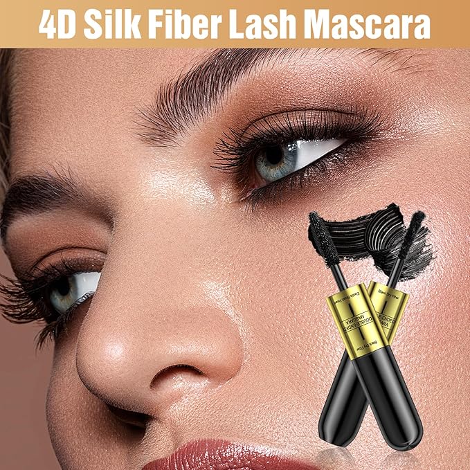 Incisite Mascara Black, Double Head Fiber Lash Mascara, Long-Lasting Waterproof Mascara, Long Thick & Voluminous Lash Mascara for Natural Eye Makeup, Clump-Free - OneBag