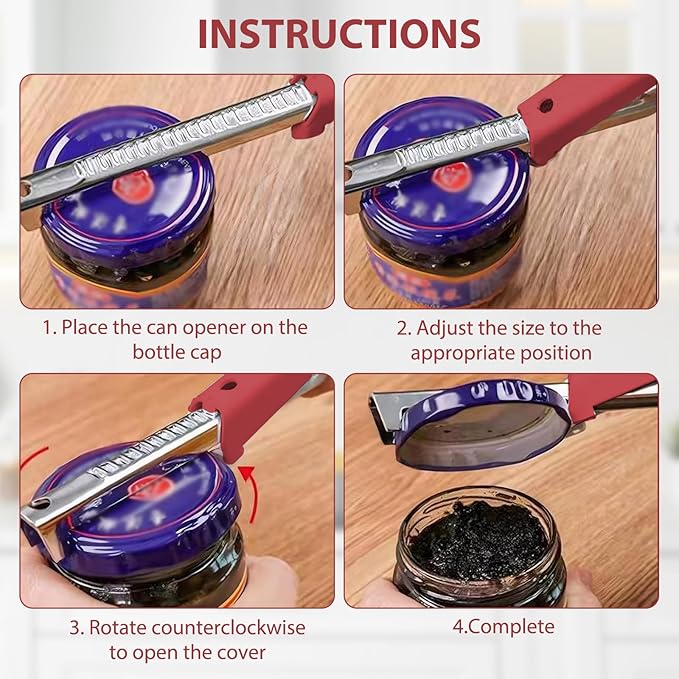 2 Pcs Effortless Arthritis Jar Opener, Easy Open Lid Opener, Can Opener Manual Lid Opener - OneBag