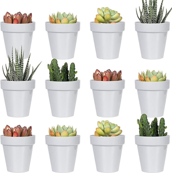 24 Pcs 5CM Mini Plastic Planters, Indoor Flower Plant Pots