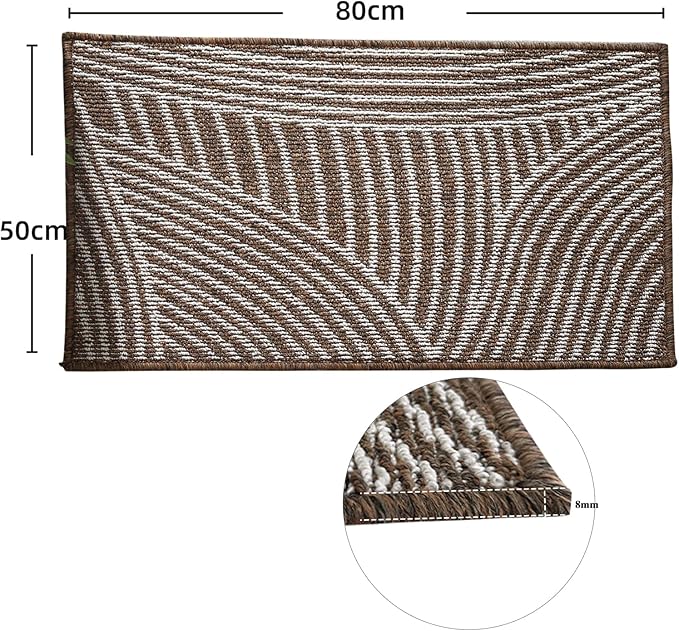 50x80cm Brown Absorbent Non-slip Bathroom Mat - OneBag