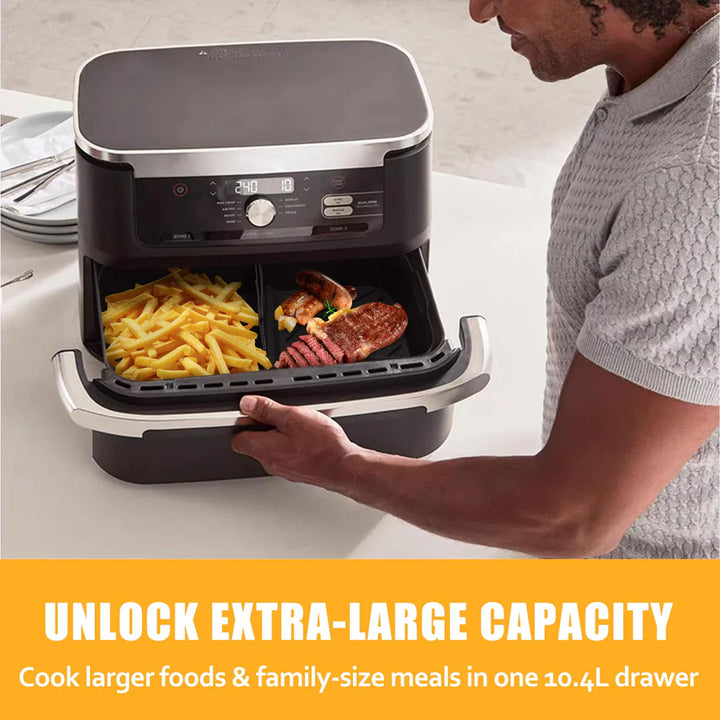 2 Pcs Black Large Silicone Air Fryer Liners, Reusable Air Fryer Accessories - OneBag