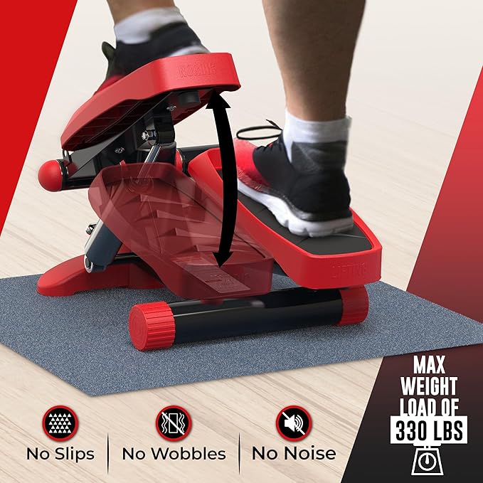 Steppers With Resistance Bands Set, Step Machine Exerciser for Home, Up-Down Stepper with LCD Monitor and Non-Slip Pedal, Perfect For Full Body Training - by Nordic Lifting - OneBag