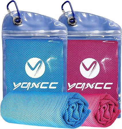 2 Pcs Cooling Towel Microfibre Quick Dry Breathable for Neck & Face During Sports - OneBag