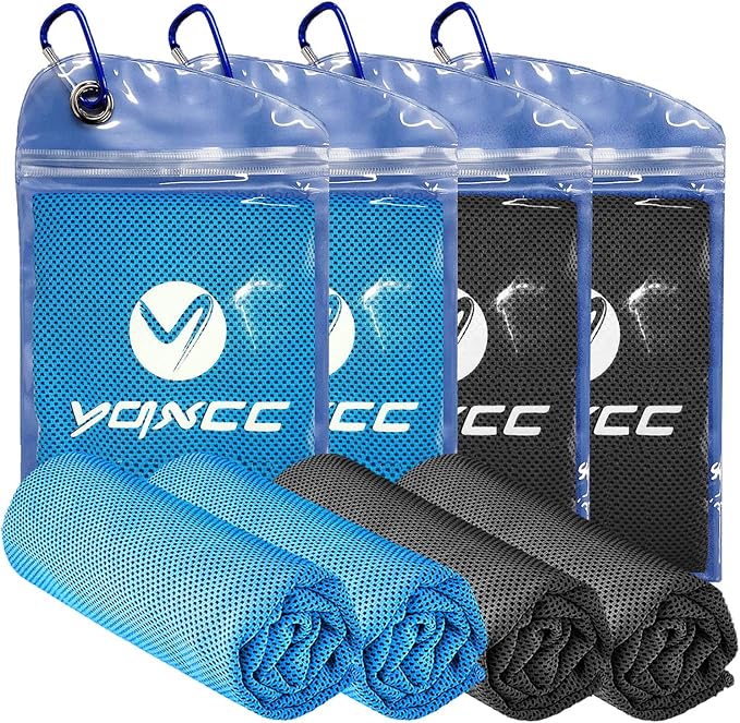 4 Pcs Cooling Towel Microfibre Quick Dry Breathable for Neck & Face During Sports - OneBag