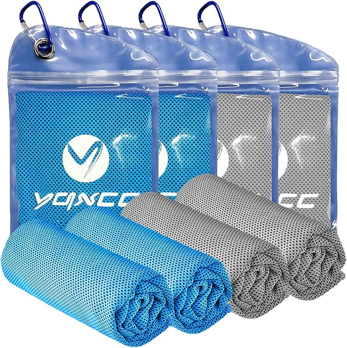 4 Pcs Cooling Towel Microfibre Quick Dry Breathable for Neck & Face During Sports - OneBag