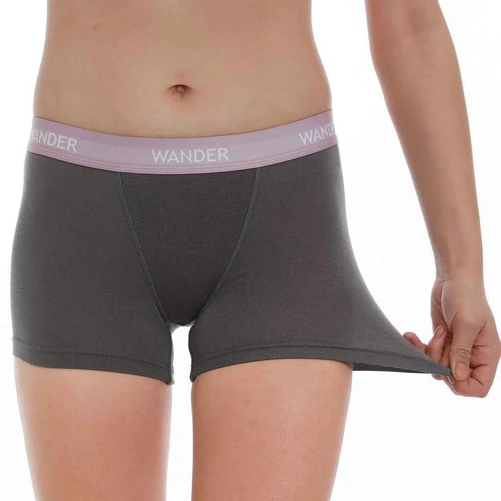 2 Pcs Grey Women's Boxer Underwear, Women's Boyshort Panties
