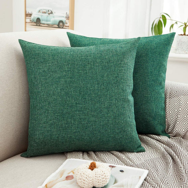 2 Pcs 20x20 Inch 50x50 cm Dark Green Cushion Covers