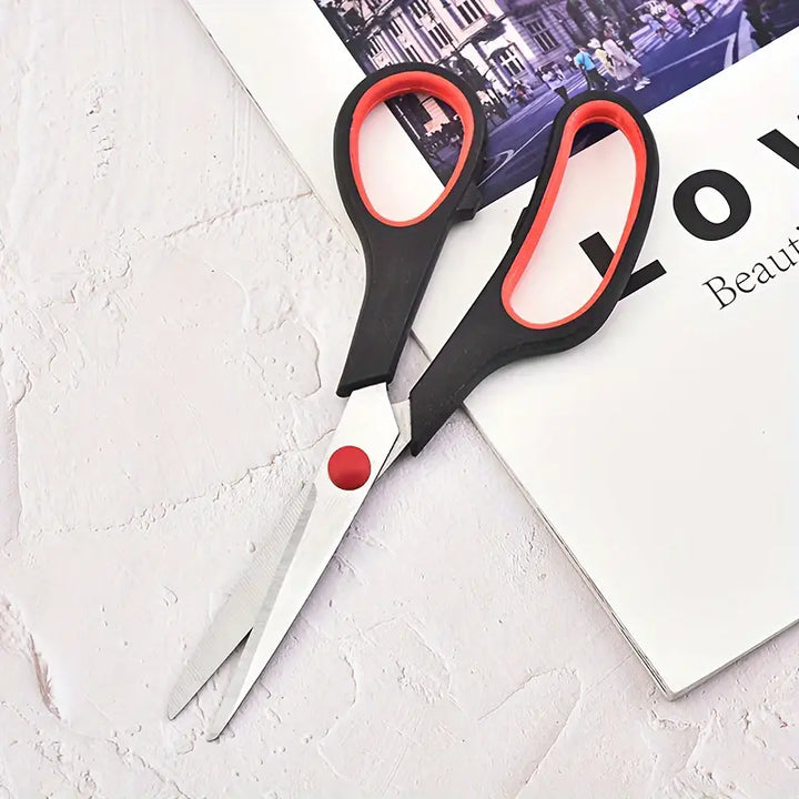 3 Pcs Multi-Purpose Heavy Duty Scissors Stainless Steel Blades, Soft Semi-Rubber Grips - OneBag