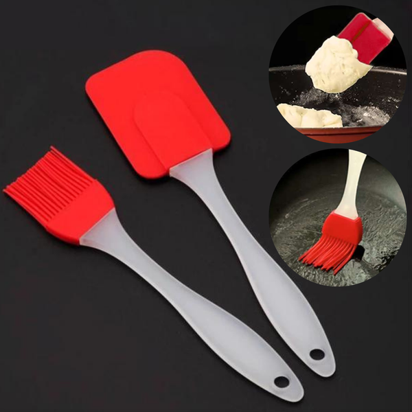 Silicone Spatula and Brush Set Flexible Kitchen Utensils Cookware Spatula Baking Tool