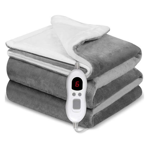 Electric Heated Blanket Throw Soft Washable Over Blanket Double Bed 160x130cm