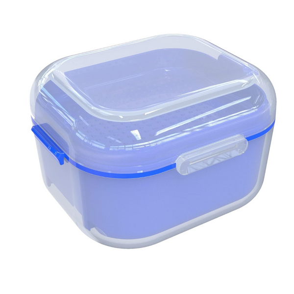 ARGOMAX Denture Case, Denture Cup for Soaking Dentures, Thorough Cleaning of Dentures, Retainer, Clear Braces Clear Case