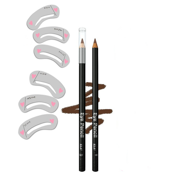 10 Pcs Brown Eyebrow Pencil, Eyebrow Stencils, Makeup Eye Liner, Long Lasting Waterproof and Smudge proof Easy Application