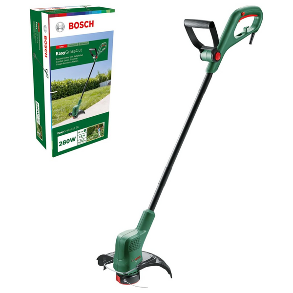 Bosch Electric Grass Trimmer EasyGrassCut 26 (280 Watt, Cutting Diameter 26 cm, Weight: 2 kg, in Carton Packaging)