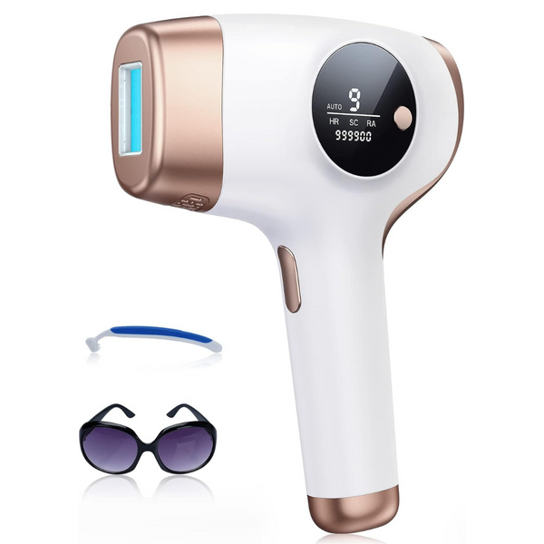 IPL Laser Hair Removal Device with 9 Energy Levels & 999000 Flashes - Perfect for Face, Body, Bikini & Back