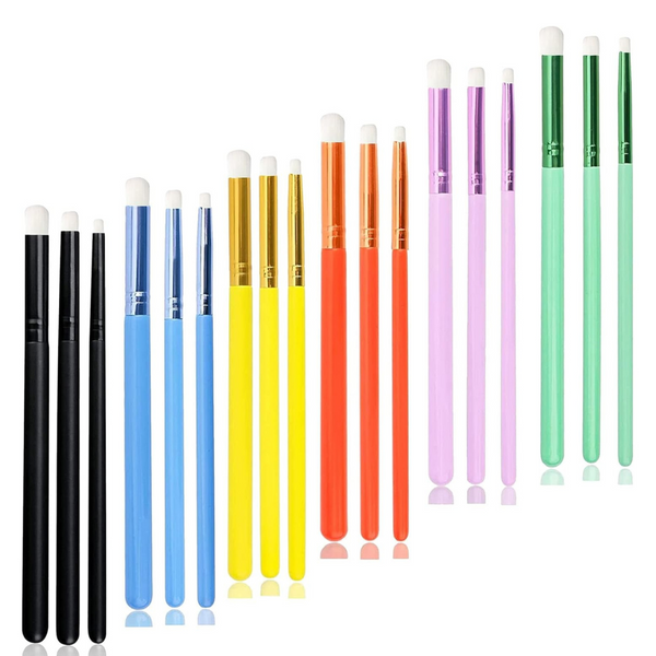 18 Pcs Mini Ink Blending Brushes for Card Making 3 Sizes 6 Colours Small Art Tool for Intricate Stencils and Small Details