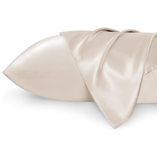 2 Pcs 50x75 cm Beige Satin Pillowcase for Hair and Skin - Similar to Silk Pillowcase, Cooling Pillow Cases