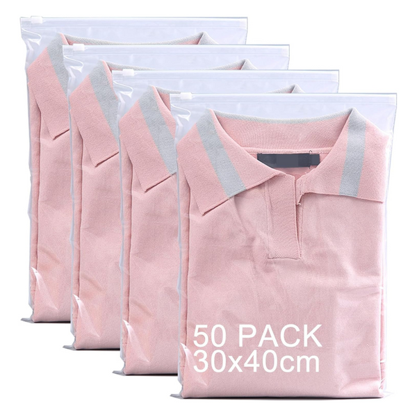 50 Pcs 30x40cm Reusable Ziplock Bags, Plastic Travel Bags Organiser, Essential Hospital Bags, Waterproof