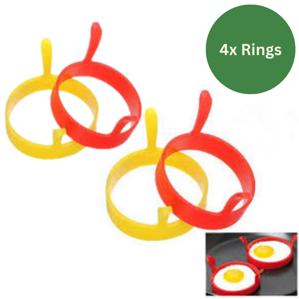 Silicone Egg Moulds, Non Stick Heat Resistant Silicone Egg Pancake Rings (Pack of 4)