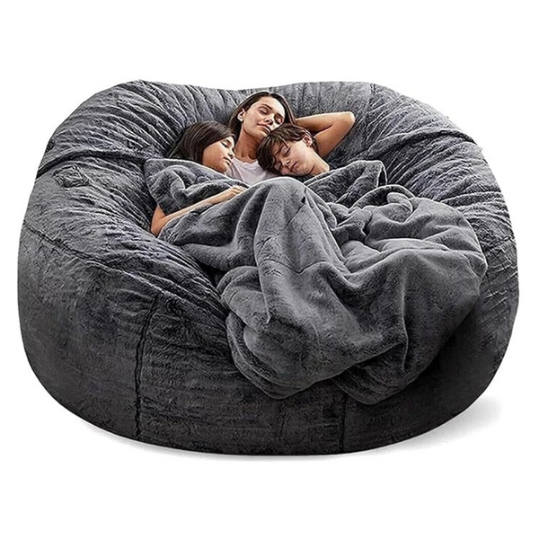 Bean Bag Chair Cover Without Filler,Big Round Soft Fluffy PV Velvet Washable Bean Bag Lazy Sofa