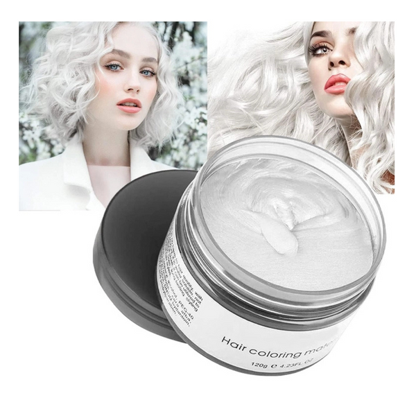 Temporary Hair Color Wax Natural Hairstyle Pomade, Washable Unisex Hair Wax White