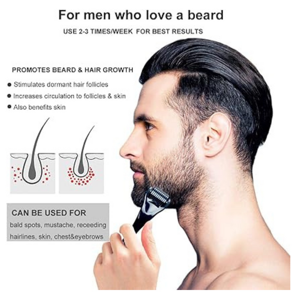 Derma Roller for Hair & Beard Growth - 540 Pins Titanium Microneedling Roller Men Women (0.5mm)