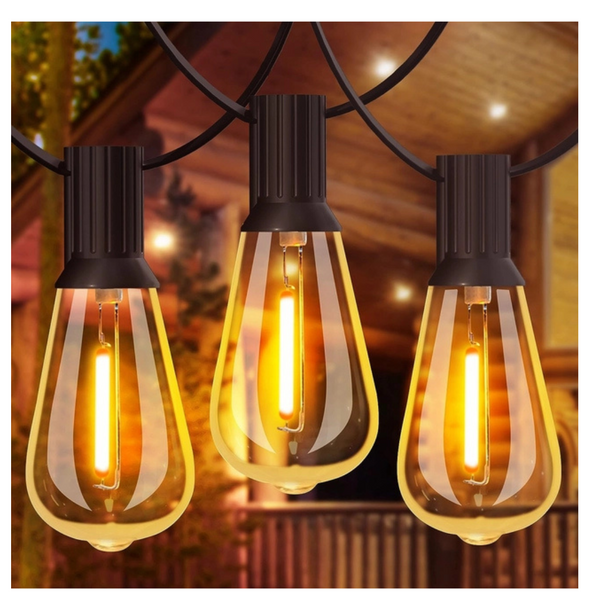 120FT Festoon Lights Outdoor, Garden Patio String Lights Mains Powered, 2200K Warm White
