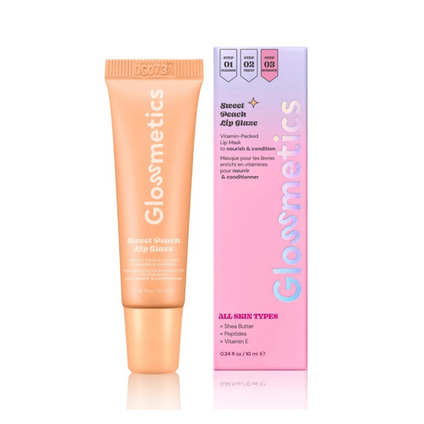 Glossmetics Sweet Peach Lip Glaze - Overnight Lip Mask for Dry Lips. Fruit Butter Lip Mask, Hydrating and Moisturizing Lip Balm for Soft, Smooth Lips. Peach, 10ml
