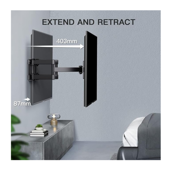 TV Wall Bracket, Swivel Tilt for 26-70 Inch Flat & Curved TVs up to 45kg, Sturdy Wall Mount Max.
