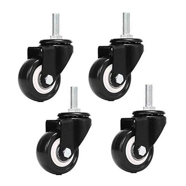 Castor Wheels M8x25mm 4 Pieces Load-Bearing 240kg PU Rotating Casters for Trolley Furniture Replacement (Without Brake)