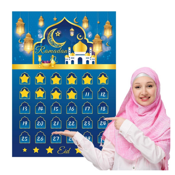 Ramadan Decorations Ramadan Countdown Calendar for Kids Eid Calendar Activities for Kids with 48 Reusable Stars Advent