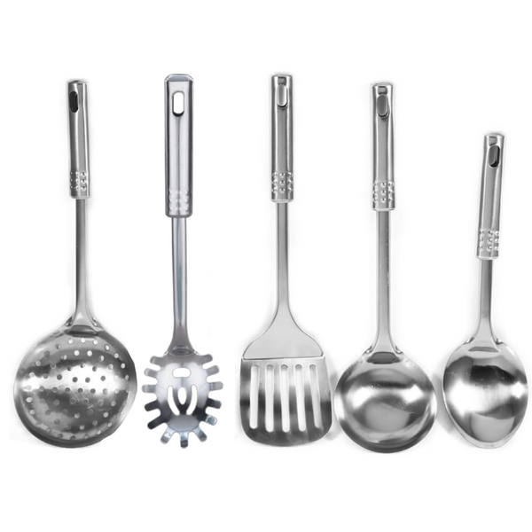 5 Pcs Multi-functional Kitchen Utensil Set Stainless Steel Spoons Shovel Spatula Cooking Tools