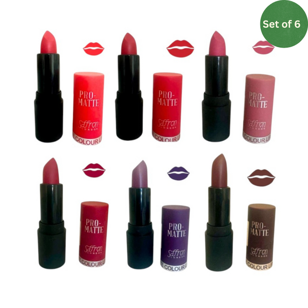 Lipstick Matte Colours Lipstick Smooth Versatile Lipstick 6 Colours set Saffron London