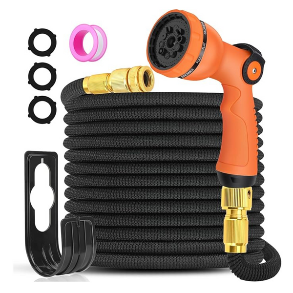 Garden Hose Pipe 100FT - Expandable Garden Hose with 10 Function Gun, Flexible Water Hose Pipe, Lightweight & Kink-Free Extendable Hose, for Home Gardening, Car Wash, Pet Bathing