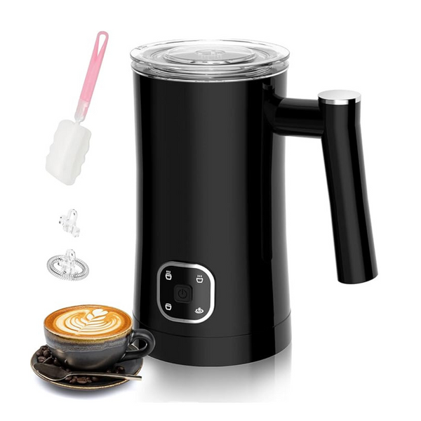 Flauno Milk Frother Electric, 4 in 1 Milk Heater & Warmer, 350ml Hot & Cold Milk Foamer, Hot Chocolate Maker