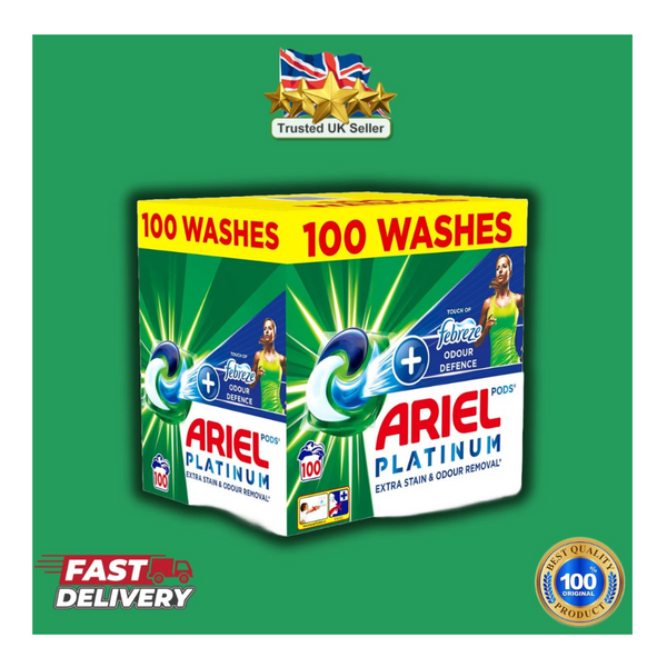 Ariel Platinum + Febreze All in 1 Pods, 100 Washes Household Laundry
