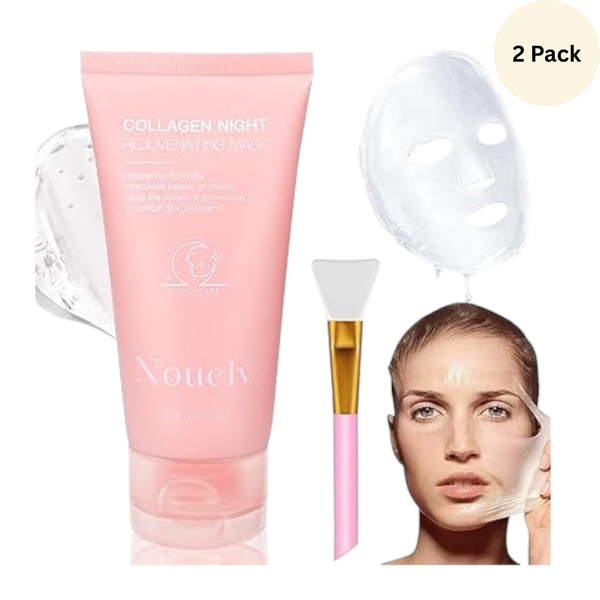2 Pcs Collagen Night Wrapping Mask, Collagen Overnight Face Mask Korean Skincare Peel Off Face Masks for Deep Hydration Care