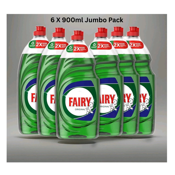 Fairy Original Kitchen Dish Washing Up Liquid, 6 x 900ml