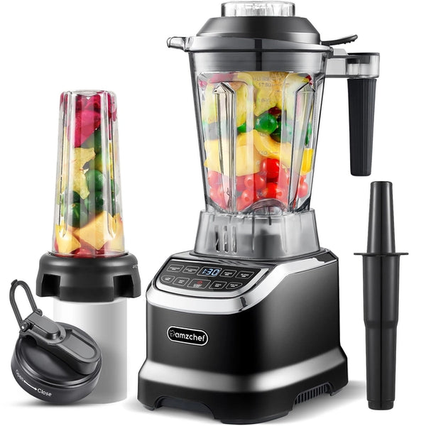 AMZCHEF Blender Smoothie Maker, 1500W Professional Smoothie Blender with 10 Adjustable Speeds, 6 Sharp Blades and 2L BPA-Free Tritan Container, Powerful 26000 RPM High Speed