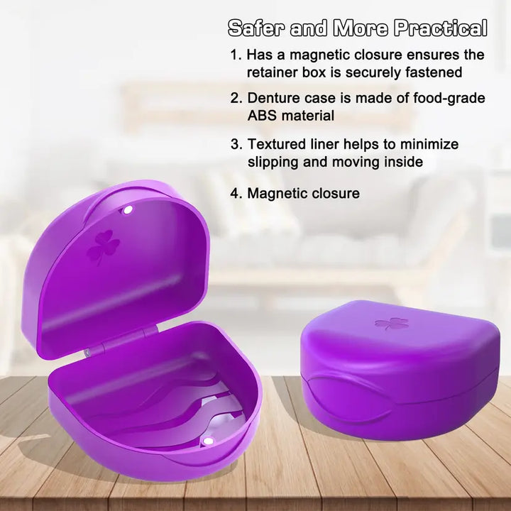 Purple Retainer Case, ARGOMAX Aligner Case, 1 Piece Braces Box, Orthodontic Box, Small Denture Box - OneBag
