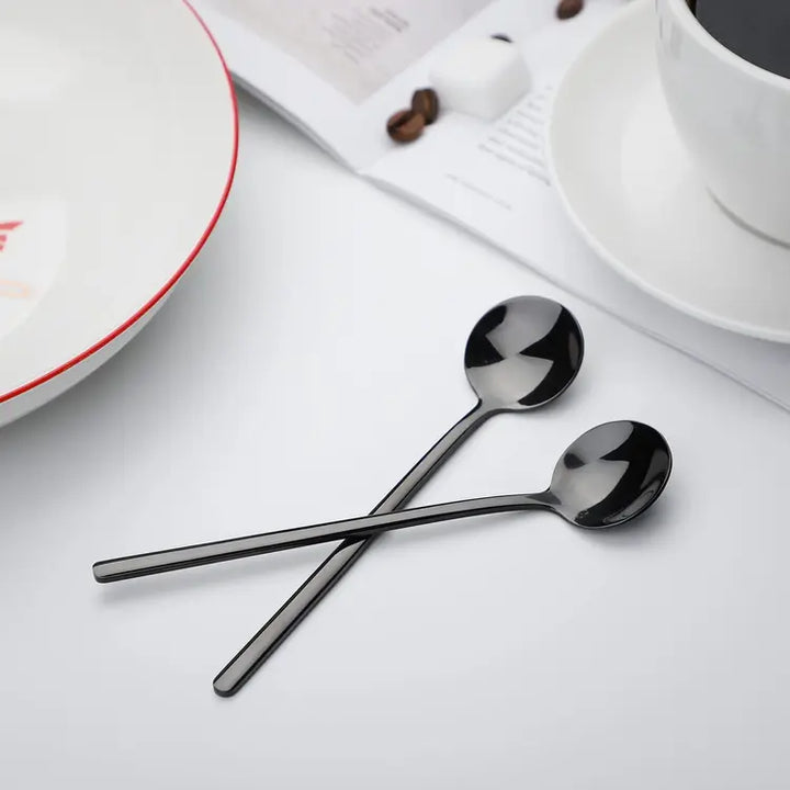 12 Pcs Stainless Steel Small Round Teaspoons, Espresso Dessert Coffee Spoon - OneBag