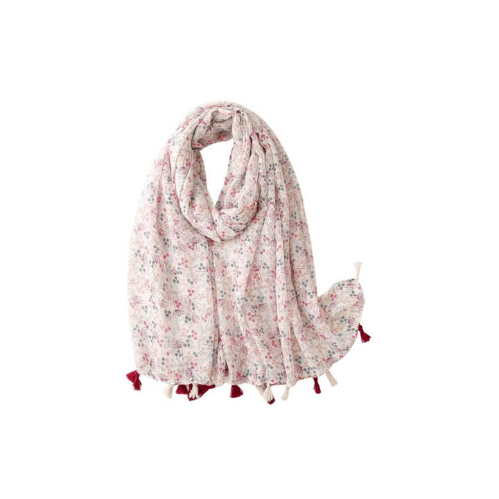 Summer Flower Scarf, Women Soft Touch Long Beautiful Shawls and Wraps, Ladies Lightweight Scarves Shawl - OneBag